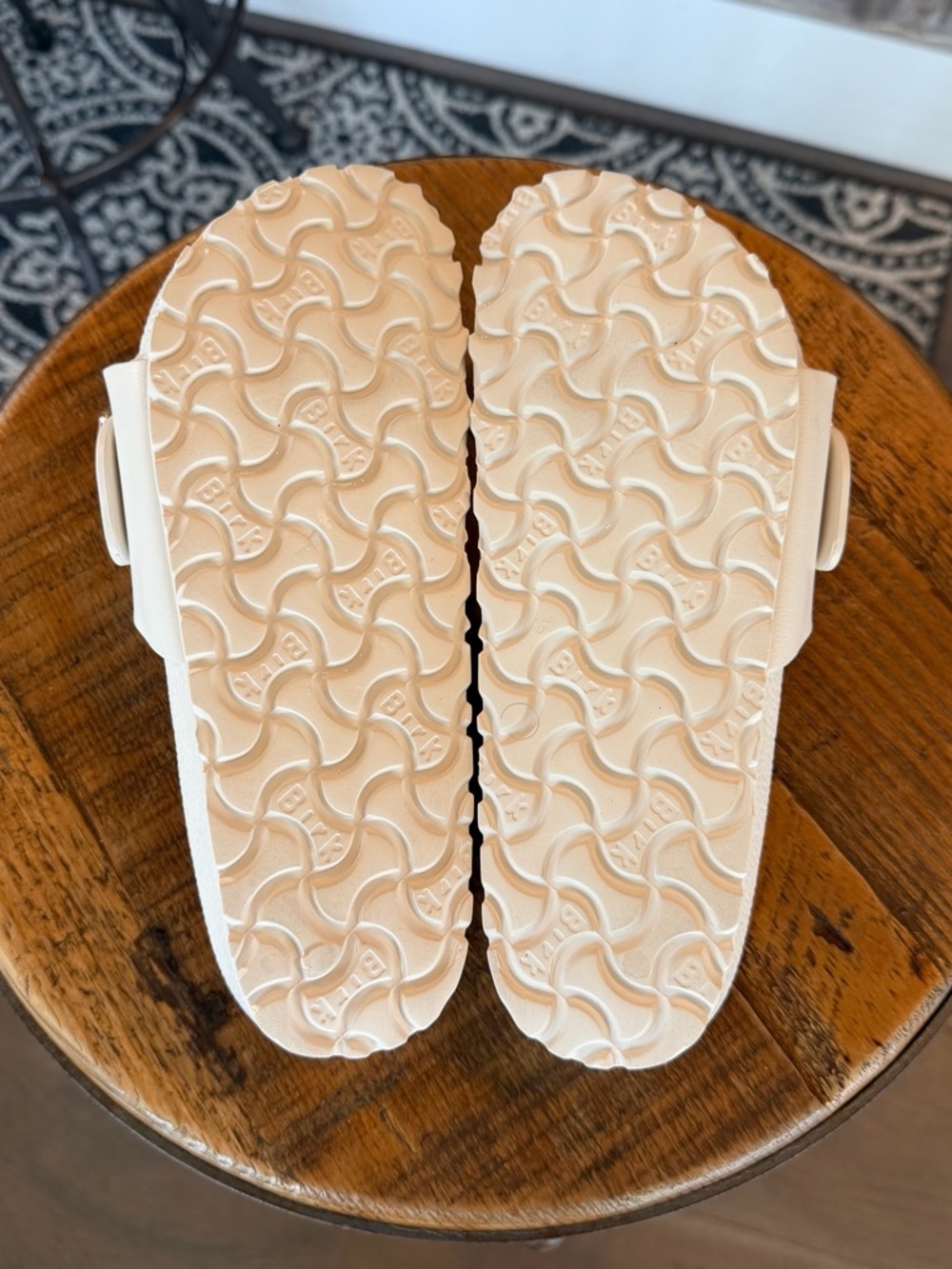 Birkenstock White EVA Madrid Sandals with Rose Gold Buckles - Picture 10 of 10